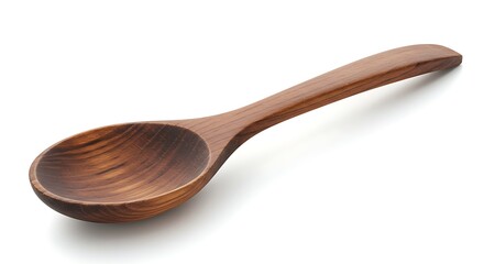 Carved Wooden Spoon - Kitchen Utensil on White