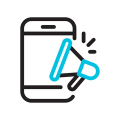 Mobile Marketing Line Icon for Digital Marketing Tools Icon Set