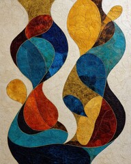 Abstract Mosaic Art With Flowing Shapes