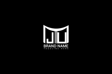Minimal JU Letter Logo Design Modern Monogram Branding & Business Identity