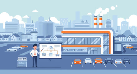 Presentation of automotive manufacturing process for new factory integration