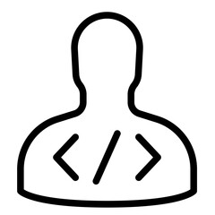 Developer Line Icon of Coding and Programing Icon Set