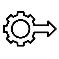 Process Automation Line Icon of Digital Transformation Icon Set