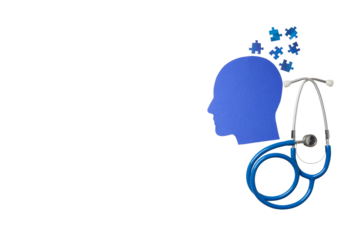 Symbolizing the connection between health and mind, isolated on white, PNG