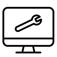 System Maintenance Line Icon of SaaS and Software Icon Set