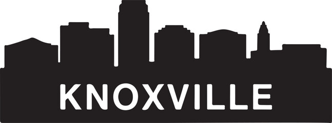 Obraz premium Knoxville Skyline Black and White Silhouette Vector Design