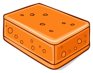 Orange Sponge with Round and Oval Cavities - Rectangular Porous Material
