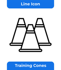 Training Cones Icon, a Modern Vector Graphic for Sports and Exercise Themes, Ideal for Fitness Apps, Gym Websites, and Athletic Training Material