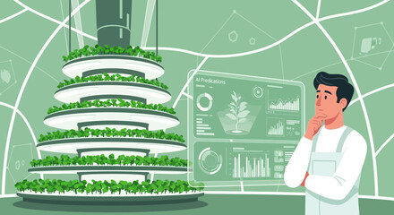 Artificial intelligence managing vertical farm yield and growth predictions