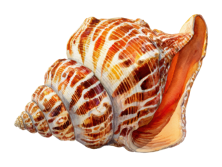 Shell collection coastal shoreline nature view isolated on transparent background