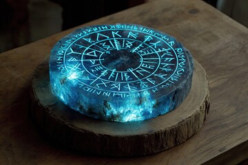 Norse rune circle glowing magical energy ritual