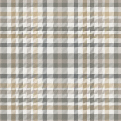 Seamless beige color check pattern. Repeating patern plaid. Checkered design for prints. Repeated tartan fabric. Vector scottish fabriс. Ekose texture. Madras flannel. Checker line. Stripe gingham