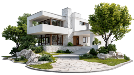 modern house in the garden