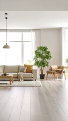 Fototapeta premium Modern living room with natural light