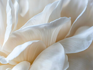 Delicate White Petals with Soft Textures and Subtle Light Effects