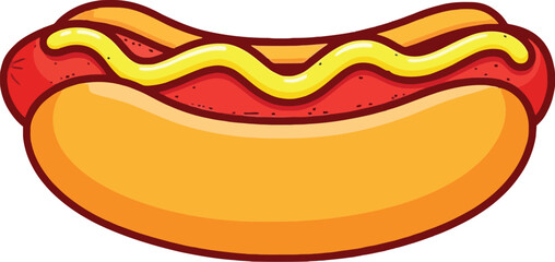 Delicious hot dog with mustard, perfect for casual dining and street food promotions