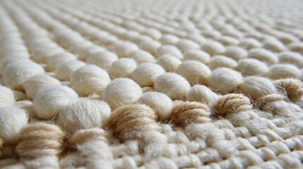 Cream woven rug detail