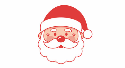 Charming Santa Claus Vector Illustration with Festive Red Accents for Holiday Greetings, Christmas Promotions, and Seasonal Graphic Design Projects