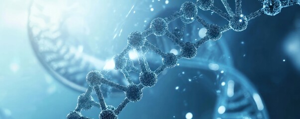 Abstract dna structure in blue tones representing science and medicine advancements