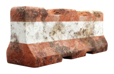 Construction barrier installation urban area daylight isolated on transparent background