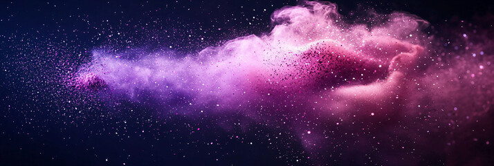 Colorful Nebula Clouds in Deep Space with Shimmering Stars