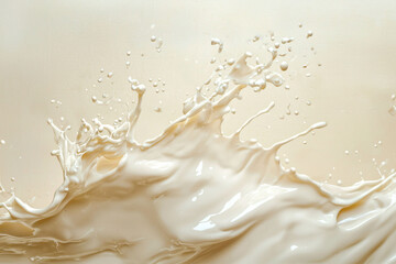 Creamy liquid splash with smooth texture and soft background