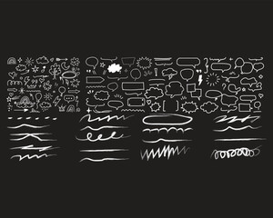 Abstract grunge textures and line art elements for creative design projects