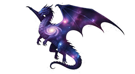 Fototapeta premium Cosmic Galaxy Nebula Dragon Fantasy Art