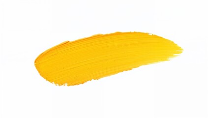 Naklejka premium A vibrant yellow paint smear on a white background
