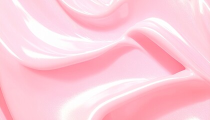 Obraz premium Glossy pink liquid cosmetic texture. Abstract 3D rendering of smooth,