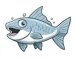 Obraz premium Playful cartoon fish illustration.