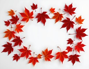 Vibrant Red Maple Leaf Border