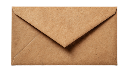 Brown envelope on white isolated background.
