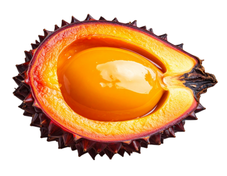 Single Oil Palm Fruit Cut Open Showing Pulp Transparent PNG