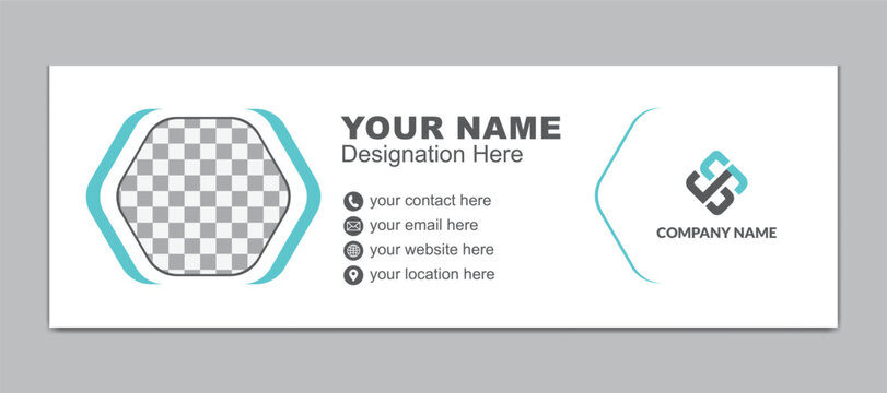 Corporate company and personal email signature design template