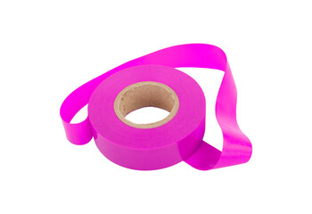 Bright pink ribbon roll isolated on transparent background