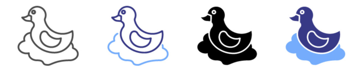 rubber duck icon set multiple style