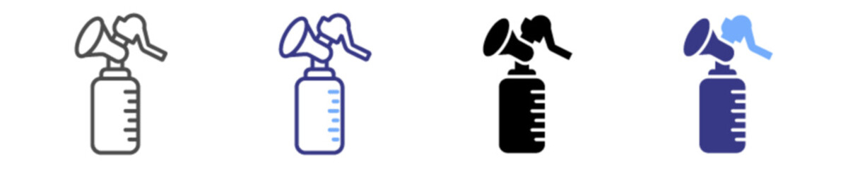 breast pump icon set multiple style