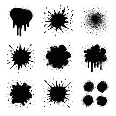 Fototapeta premium Splatters graffiti texture vector mark dynamic messy layered dripping icon spray drops