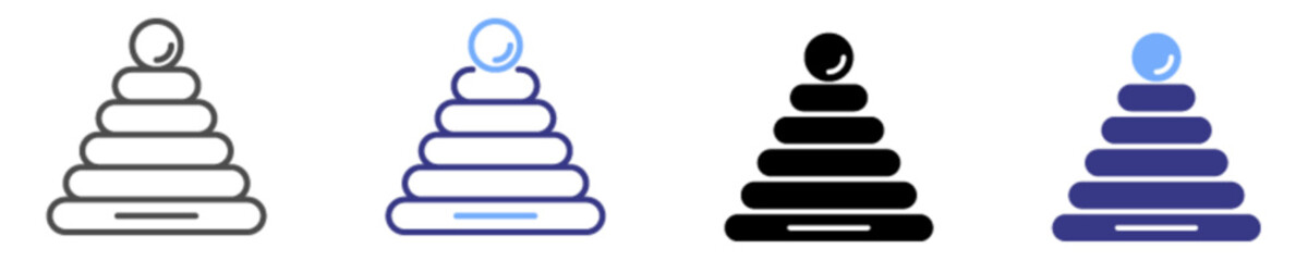 baby pyramid icon set multiple style