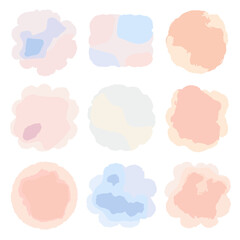 Splotches watercolor clouds spots color art vector blended icon grid circles marks
