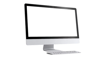 Fototapeta premium Modern computer monitor with blank screen, perfect for presentations or mockups, white isolate background.