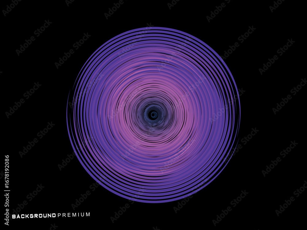 Aufkleber vector background of rotating elliptical 3d shapes, consisting of a pattern of squares and wavy line