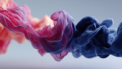 Fluid fabric folds in vibrant color gradients
