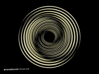 Vector background of rotating elliptical 3D shapes, consisting of a pattern of squares and wavy lines with colorful gradations.	