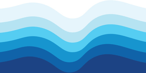 Sea waves layer vector background illustration. Sea beach vector illustration.