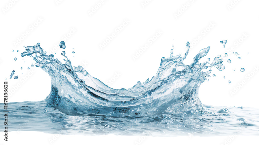 Aufkleber water splash on black background, creating dynamic and refreshing visual effect.