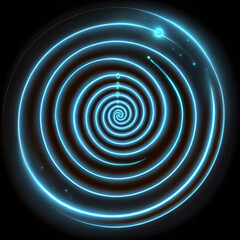 Fototapeta premium Dynamic glowing blue spiral mesmerizing cosmic journey into the unknown a path of light and energy