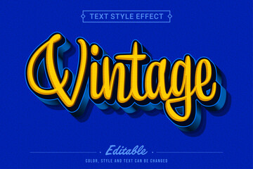 Editable Vintage Text Effect Vector