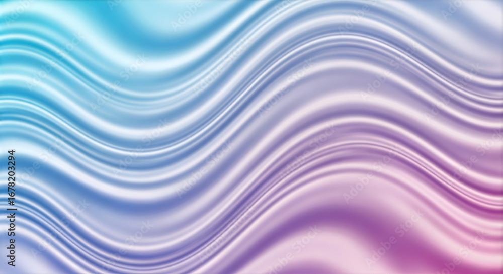 Poster abstract wavy pattern with smooth transitions of blue purple and white creating a flowing visual eff